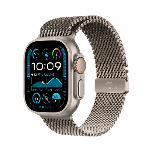 Apple Watch Series Ultra 2 49mm Natural Titanium Case with Titanium Milanese Loop M