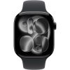 Apple Watch Series 11 46mm Aluminum Jet Black Case Black Sport Band S/M